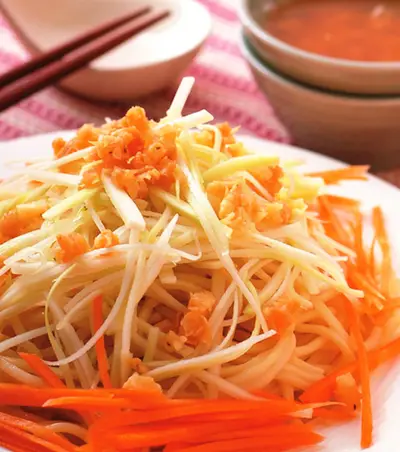 青木瓜蝦味醬涼麵