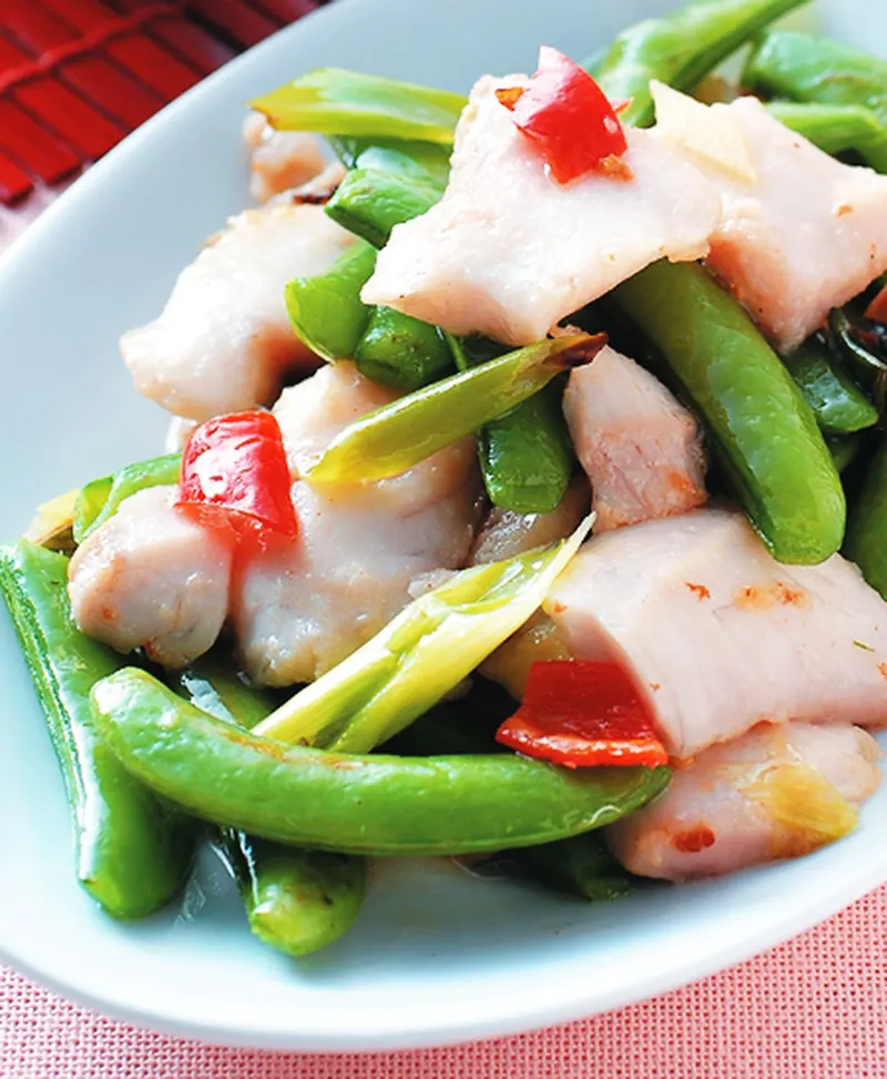 甜豆炒魚片