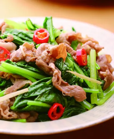 油菜炒羊肉
