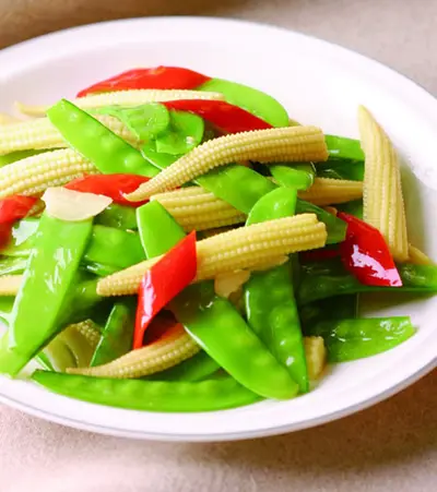 玉米筍炒豌豆
