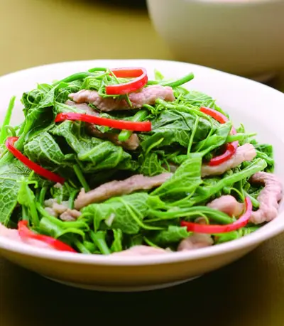 龍鬚菜炒肉絲(1)