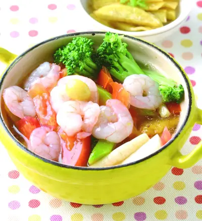 蝦仁雜菜煲