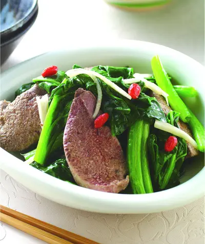 菠菜炒豬肝(2)