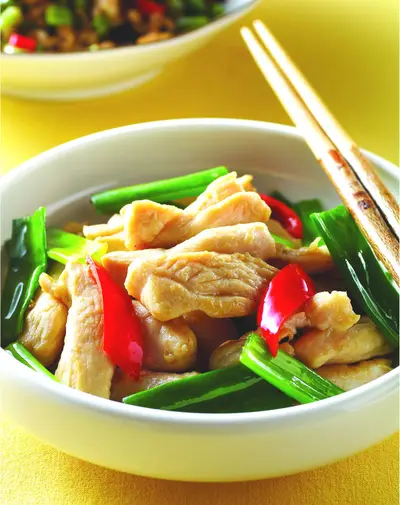 蔥尾炒雞柳