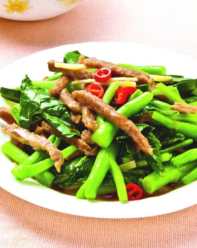 麻油芥蘭炒牛肉