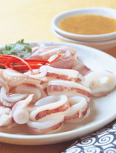 果泥白灼魷魚
